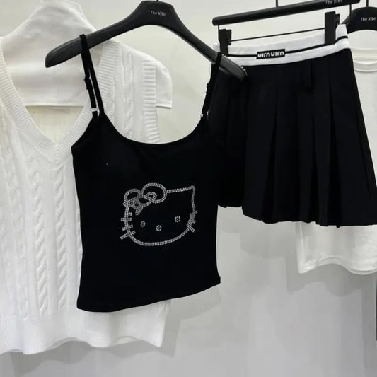 Hello Kitty Black Rhinestone T-shirt