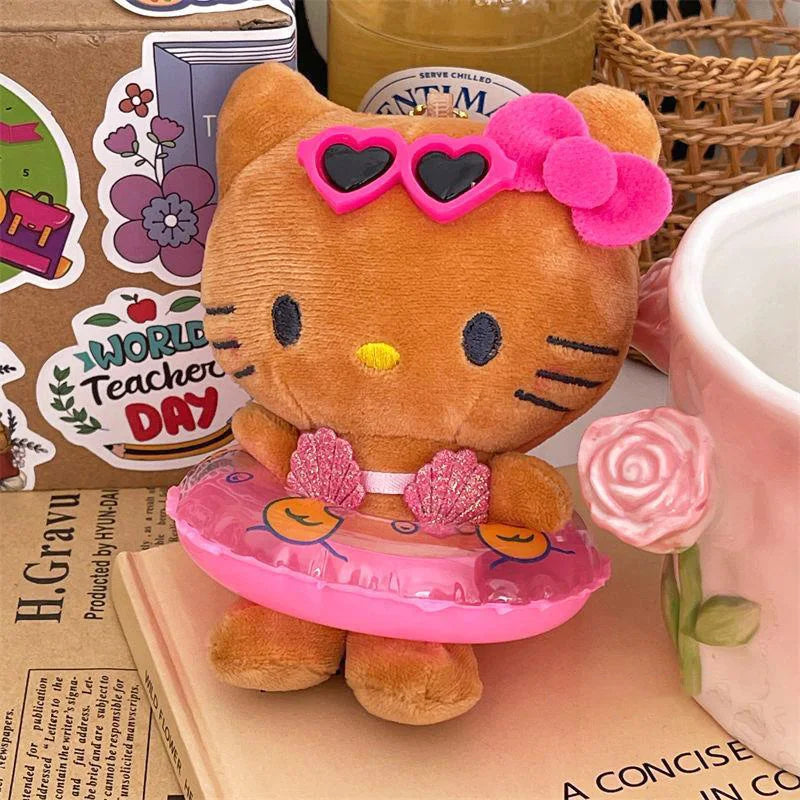 Hello Kitty Tan Swimming
Ring Plush Keychain