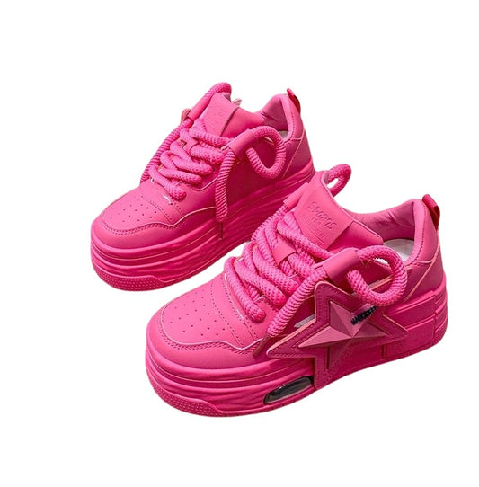 Pink Star Platform Sneakers